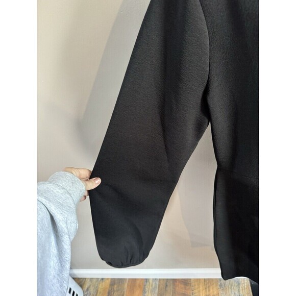 Madewell Bubble Sleeve TIE Front Mini Dress Size XL BOHO BLACK - Picture 3 of 9